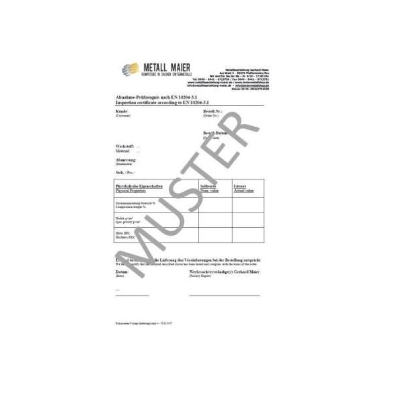 Material Certificado, Diploma