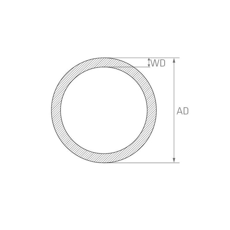 0.05 m Titanium Tube Grade 5 Round 8 x 0.8 mm 3.7165 Class 5 Tube