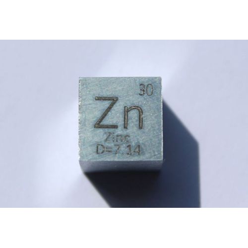 Cubo de metal de zinc Zn 10x10mm pulido 99,99% de pureza