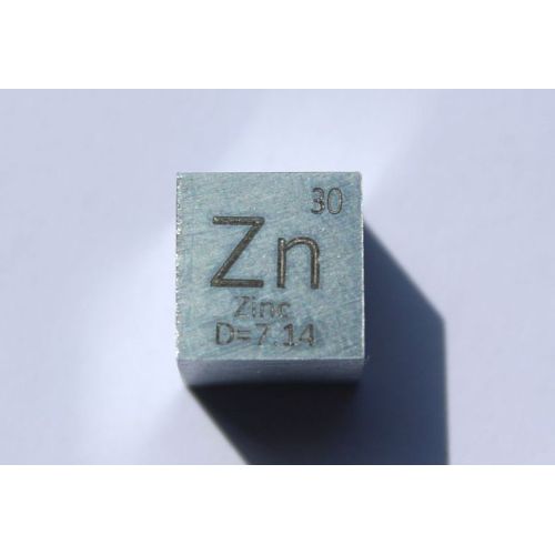 Zinc metal cubo Zn 10x10mm pulido 99,99% pureza cubo