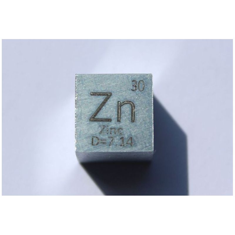 Cubo de metal de zinc Zn 10x10mm pulido 99,99% de pureza