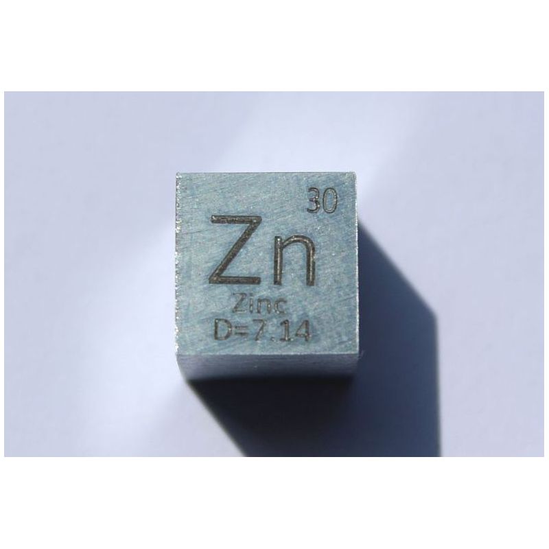 Zinc metal cubo Zn 10x10mm pulido 99,99% pureza cubo