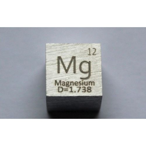 Magnesio Mg metal cubo 10x10mm pulido pureza 99,95% cubo