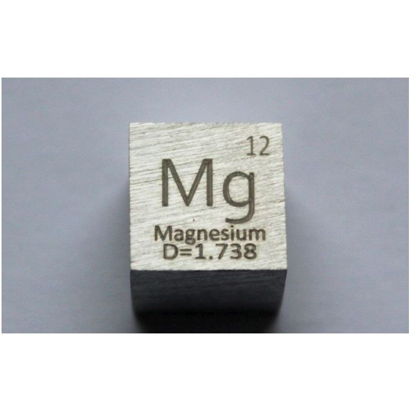 Magnesio Mg metal cubo 10x10mm pulido pureza 99,95% cubo