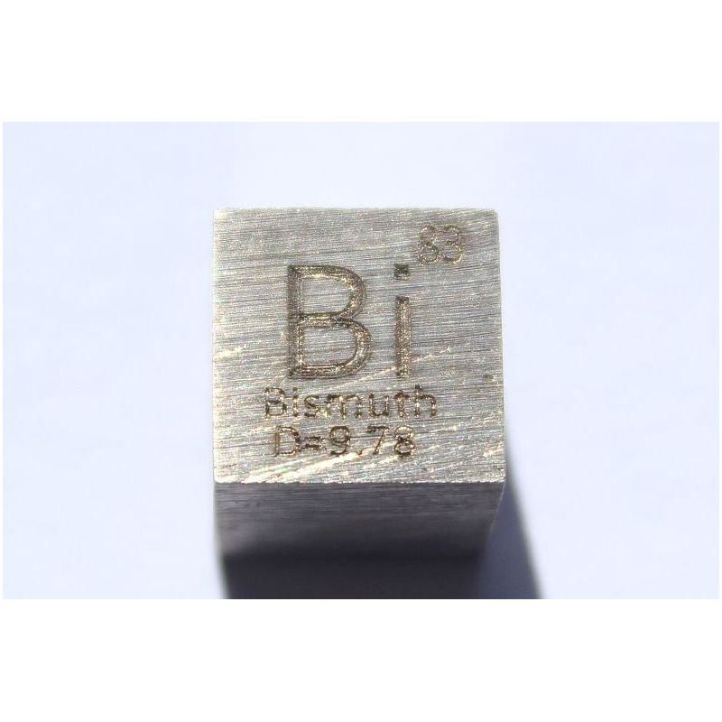 Cubo bimetálico de bismuto 10x10mm pulido pureza 99,99