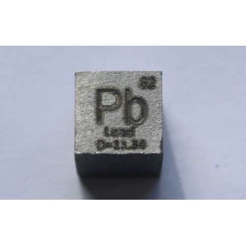 Cubo de metal de plomo Pb 10x10mm pulido 99,99% de pureza