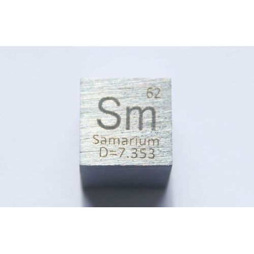 Cubo de metal de samario Sm 10x10mm pulido pureza 99,95%