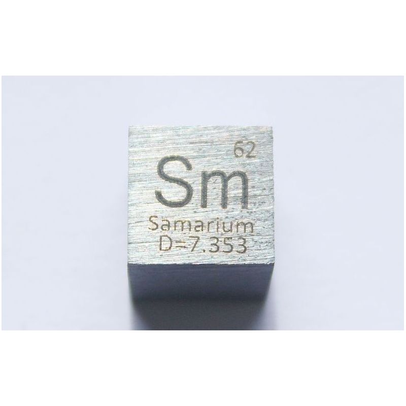 Cubo de metal de samario Sm 10x10mm pulido pureza 99,95%