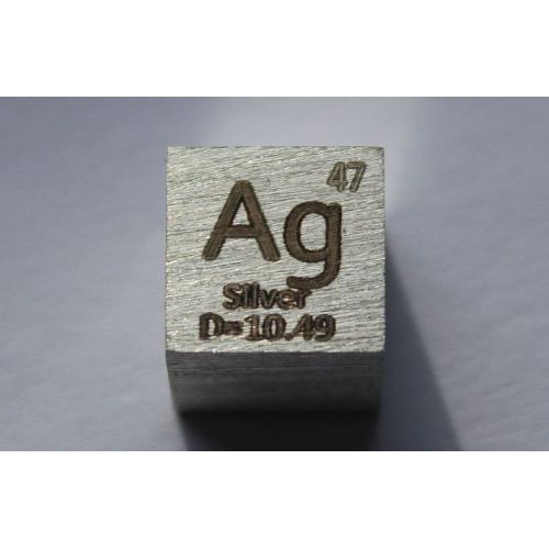 Cubo de metal de plata Ag 10x10mm pulido 99,99% de pureza