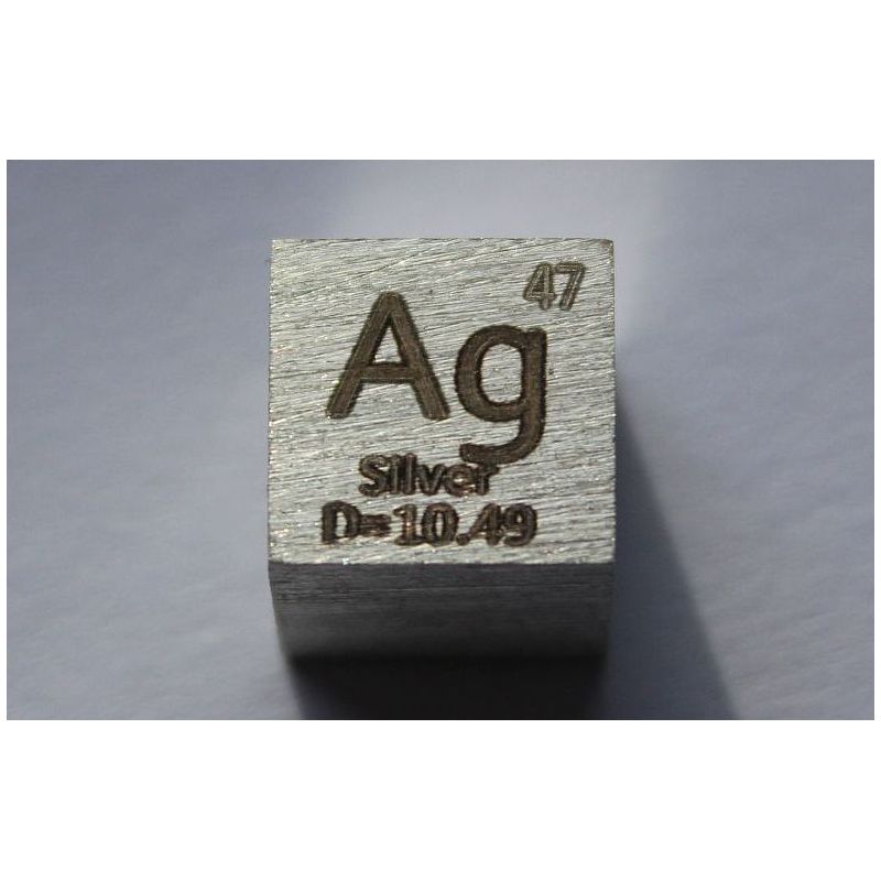 Cubo de metal de plata Ag 10x10mm pulido 99,99% de pureza