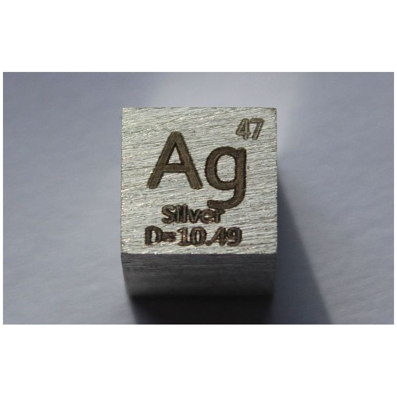 Cubo de plata Ag 10x10mm pulido pureza 99,99