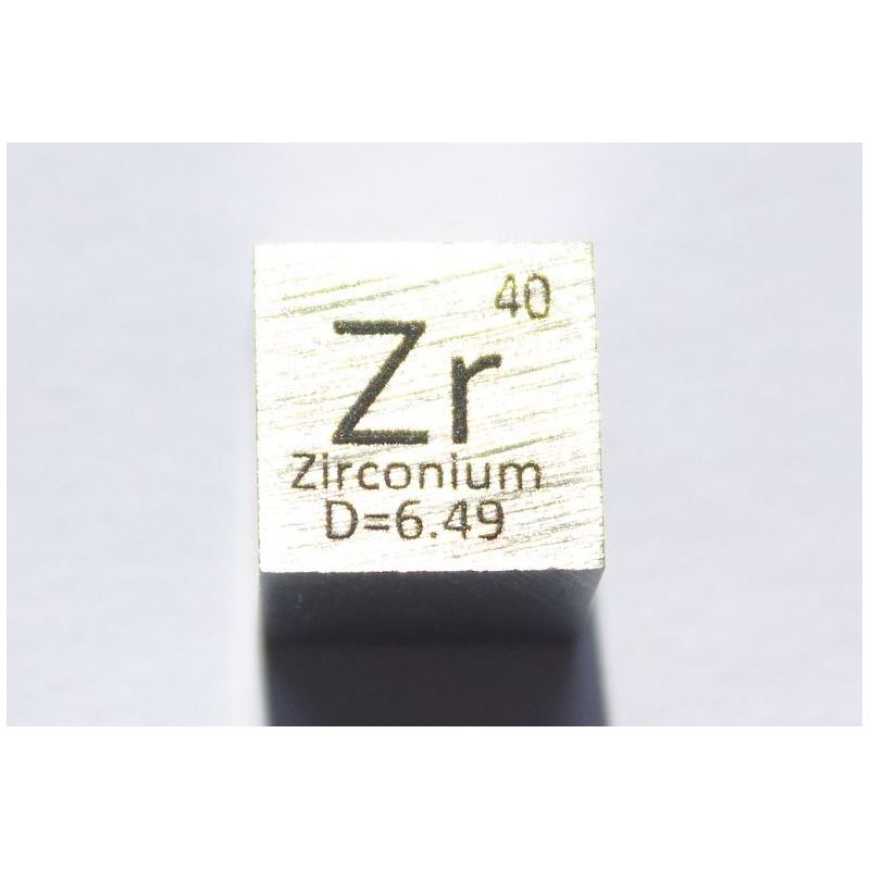 Cubo de metal de circonio Zr 10x10mm pulido 99,2% de pureza