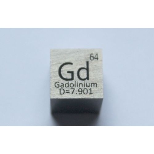 Cubo de metal de gadolinio Gd 10x10mm pulido 99,99% de pureza
