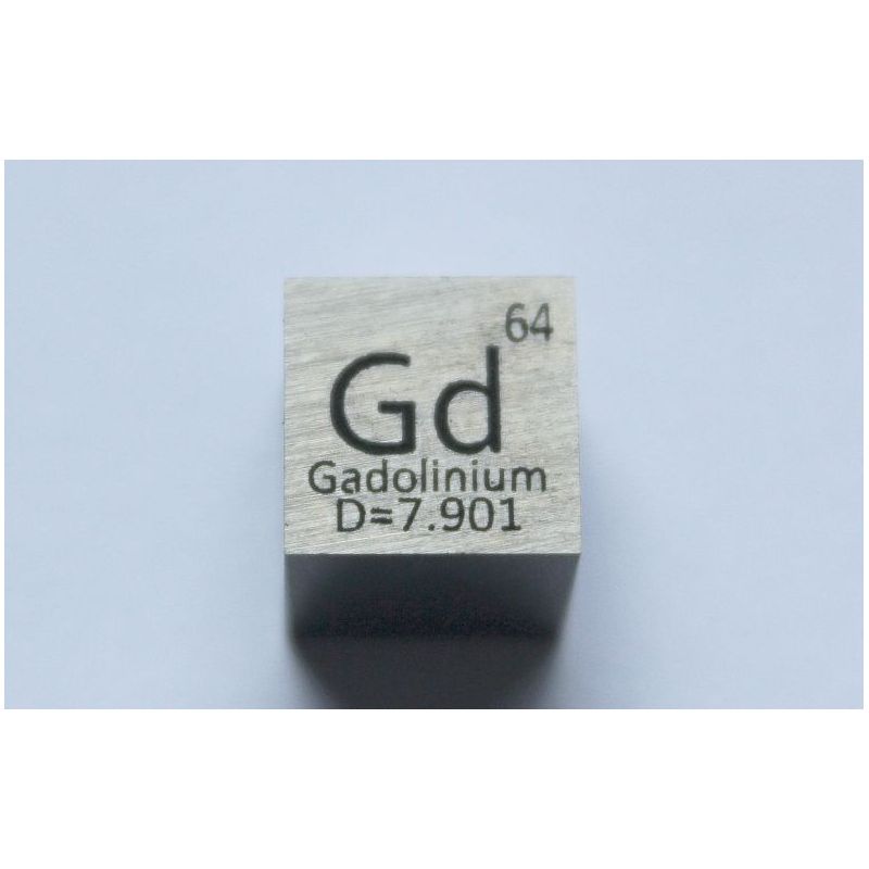 Cubo de metal de gadolinio Gd 10x10mm pulido 99,99% de pureza